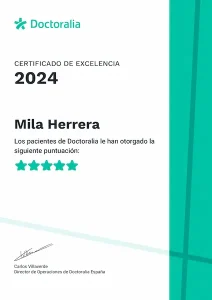 certificado de excelencia Mila